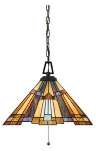 Elstead QZ-INGLENOOK-P-A - Luster na reťazi v štýle Tiffany INGLENOOK 3xE27/60W/230V