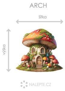 Nalepte.cz Kúzelná muchotrávka textilní prelepiteľná nálepka na stenu arch 20 x 18 cm
