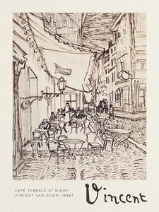 Obrazová reprodukcia Café Terrace at Night Sketch - Vincent van Gogh