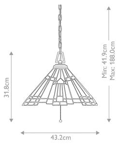 Elstead QZ-INGLENOOK-P-A - Luster na reťazi v štýle Tiffany INGLENOOK 3xE27/60W/230V