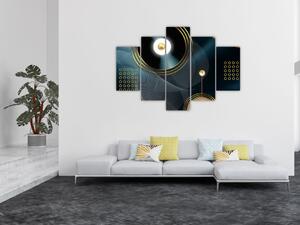 Obraz - Zlaté kruhy (150x105 cm)