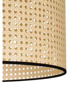 Duolla - Prisadený luster ROLLER RATTAN 1xE27/15W/230V pr. 45 cm béžová/čierna
