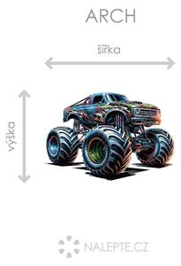 Nalepte.cz Monster truck 03 textilní prelepiteľná nálepka na stenu arch 47 x 31 cm