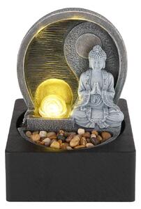 Izbová LED fontána Fontana, antracit/sivá, Budha