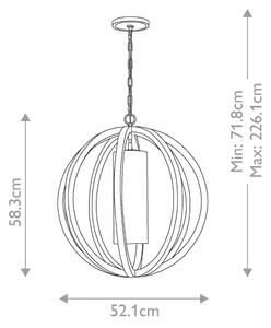 Elstead FE-ALLIER-P-S-LW - Luster na reťazi ALLIER 1xE27/60W/230V dub