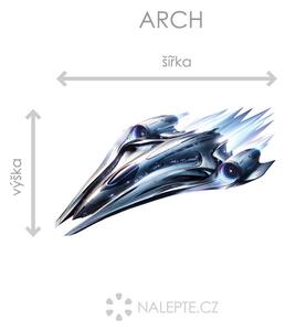 Nalepte.cz Vesmírna loď textilní prelepiteľná nálepka na stenu arch 20 x 11 cm
