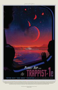 Ilustrácia Trappist 1E (Planet & Moon Poster) - Space Series (NASA)