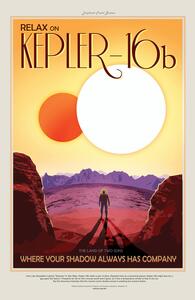 Ilustrácia Kepler16b (Planet & Moon Poster) - Space Series (NASA)