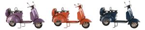 Dekoratívne postava Home ESPRIT Motocykel Modrá Oranžová Fialová Vintage 26 x 10 x 17 cm (3 kusov)
