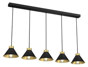 Luster na lanku DEMET 5xE27/60W/230V čierna/zlatá