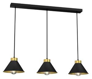 Luster na lanku DEMET 3xE27/60W/230V čierna/zlatá
