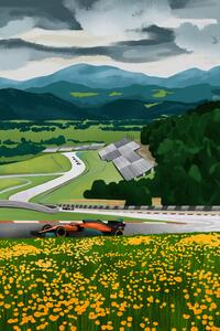 Ilustrácia Racetrack of Austria, Goed Blauw