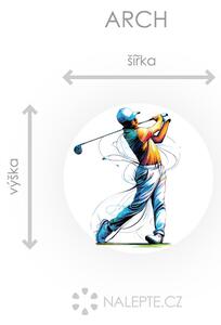 Nalepte.cz Golfista 01 textilní prelepiteľná nálepka na stenu arch 20 x 20 cm