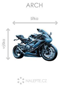 Nalepte.cz Modrá motorka textilní prelepiteľná nálepka na stenu arch 20 x 14 cm