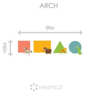 Nalepte.cz Geometrické tvary textilní prelepiteľné nálepky na stenu 48 x 11 cm