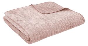 Staroružový zamatový prešívaný pléd 240x260 cm Attica Velvet – Bianca