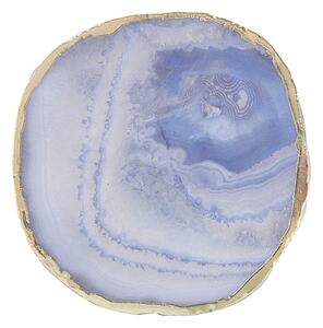 CRYSTAL Podtácka z drahých kameňov okrúhly 11 cm - modrá/zlatá