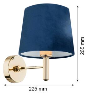 Argon 4348 - Nástenná lampa PONTE 1xE27/15W/230V modrá/mosadz