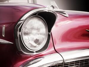 Fotografia American classic car Bel Air 1957 Headlight, Beate Gube