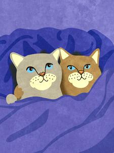 Ilustrácia Cats in Bed, Raissa Oltmanns