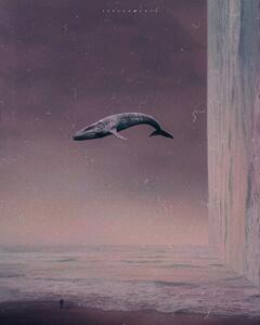 Ilustrácia Flying, spacerocket art, (30 x 40 cm)