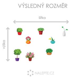Nalepte.cz Farebné kvetináče textilní prelepiteľné nálepky na stenu arch 46 x 23 cm