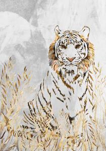 Ilustrácia Golden Tiger in the leaves, Sarah Manovski