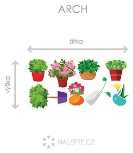 Nalepte.cz Farebné kvetináče textilní prelepiteľné nálepky na stenu arch 46 x 23 cm