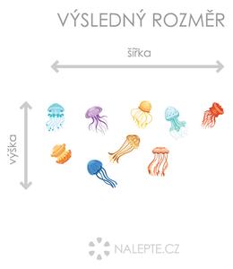 Nalepte.cz Farebné medúzy textilní prelepiteľné nálepky na stenu arch 45 x 35 cm