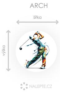 Nalepte.cz Golfista 02 textilní prelepiteľná nálepka na stenu arch 20 x 20 cm