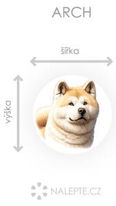 Nalepte.cz Akita inu textilní prelepiteľná nálepka na stenu arch 20 x 20 cm