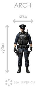 Nalepte.cz Policajt textilní prelepiteľná nálepka na stenu arch 18 x 47 cm
