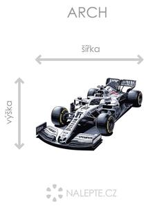 Nalepte.cz Biela formula F1 textilní prelepiteľná nálepka na stenu arch 25 x 17 cm