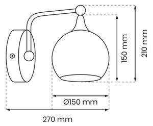 Nástenná lampa MONTE 1xE27/60W/230V matný chróm