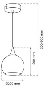 Luster na lanku MONTE 1xE27/60W/230V pr. 20 cm zlatá