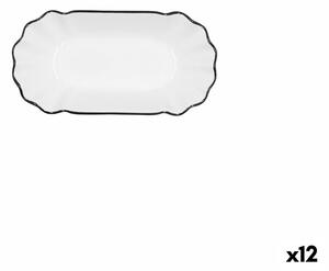 Tácka na chuťovky Quid Gastro Biela Čierna Keramický 20,5 x 11 x 3,5 cm (12 kusov)