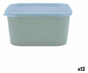 Štvorcová nádoba s vrchnákom Quid Inspira 1,3 L zelená Plastické (12 kusov)