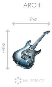 Nalepte.cz Elektrická gitara textilní prelepiteľná nálepka na stenu 19 x 20 cm