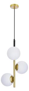 Luster na lanku DUO 3xE14/40W/230V zlatá/čierna