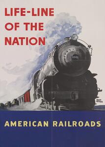 Ilustrácia American Railroads, Vintage Travel Poster