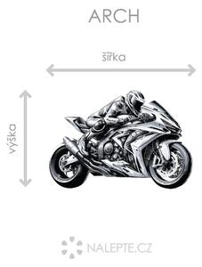 Nalepte.cz Jazdec na motorke textilní prelepiteľná nálepka na stenu arch 25 x 17 cm