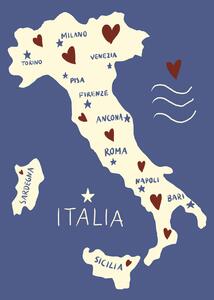Ilustrácia Italiy Map, Studio Dolci