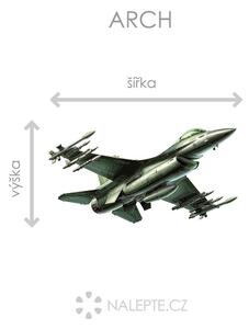Nalepte.cz Stíhačka F16 textilní prelepiteľná nálepka na stenu arch 47 x 24 cm