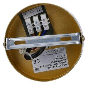 Luster na lanku DUO 3xE14/40W/230V zlatá/čierna