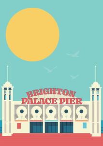 Ilustrácia Brighton Pier, Gail Myerscough, (30 x 40 cm)