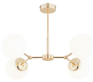 Luster na tyči FOTON 4xE14/40W/230V zlatá/biela