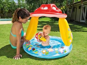 Nafukovací detský bazén so strieškou muchotrávky Červená