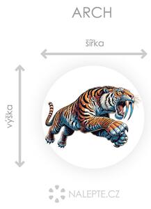 Nalepte.cz Smilodon textilní prelepiteľná nálepka na stenu arch 20 x 20 cm