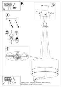 Sollux SL.0790 - Luster na lanku OTTO 6xE27/60W/230V pr. 70 cm čierna