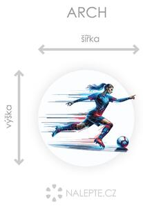 Nalepte.cz Futbalistka 02 textilní prelepiteľná nálepka na stenu arch 20 x 20 cm